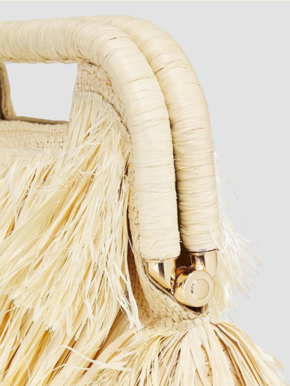The Flamands Mini Fringe Raffia Top-Handle Bag NEW - Picture 6 of 7